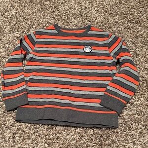 Old Navy boys size small 6/7 Striped Gray and Orange Kids Shirt